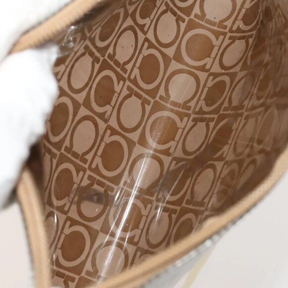 Salvatore Ferragamo Hand Bag Vinyl 2Set Brown Auth mr1382 - Picture 14 of 16